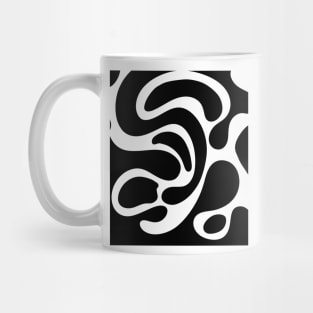 Black and white liquid marble swirl style pattern Mug